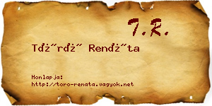 Törő Renáta névjegykártya